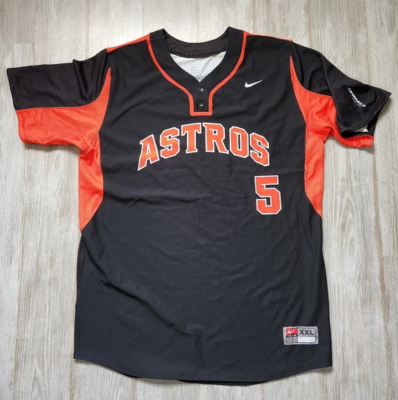Nike Team Houston Astros Jeff Bagwell #5 Jersey Baseball MLB Black Orange Sz XXL - Picture 1 of 9